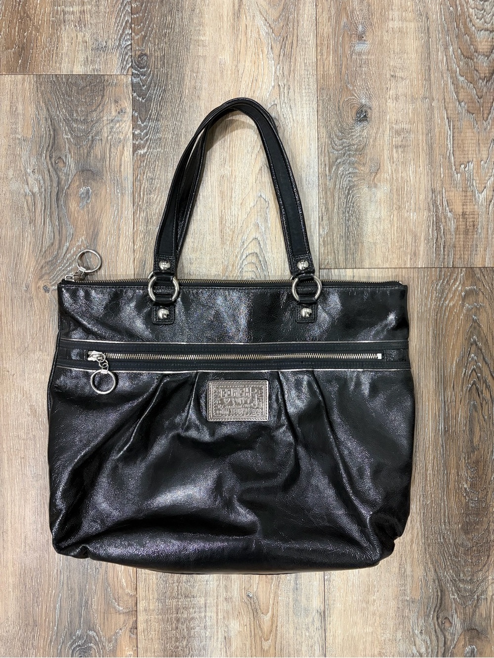 Coach Black Patent Women’s Leather Poppy Tote Bag - Y2K -Everyday Carry